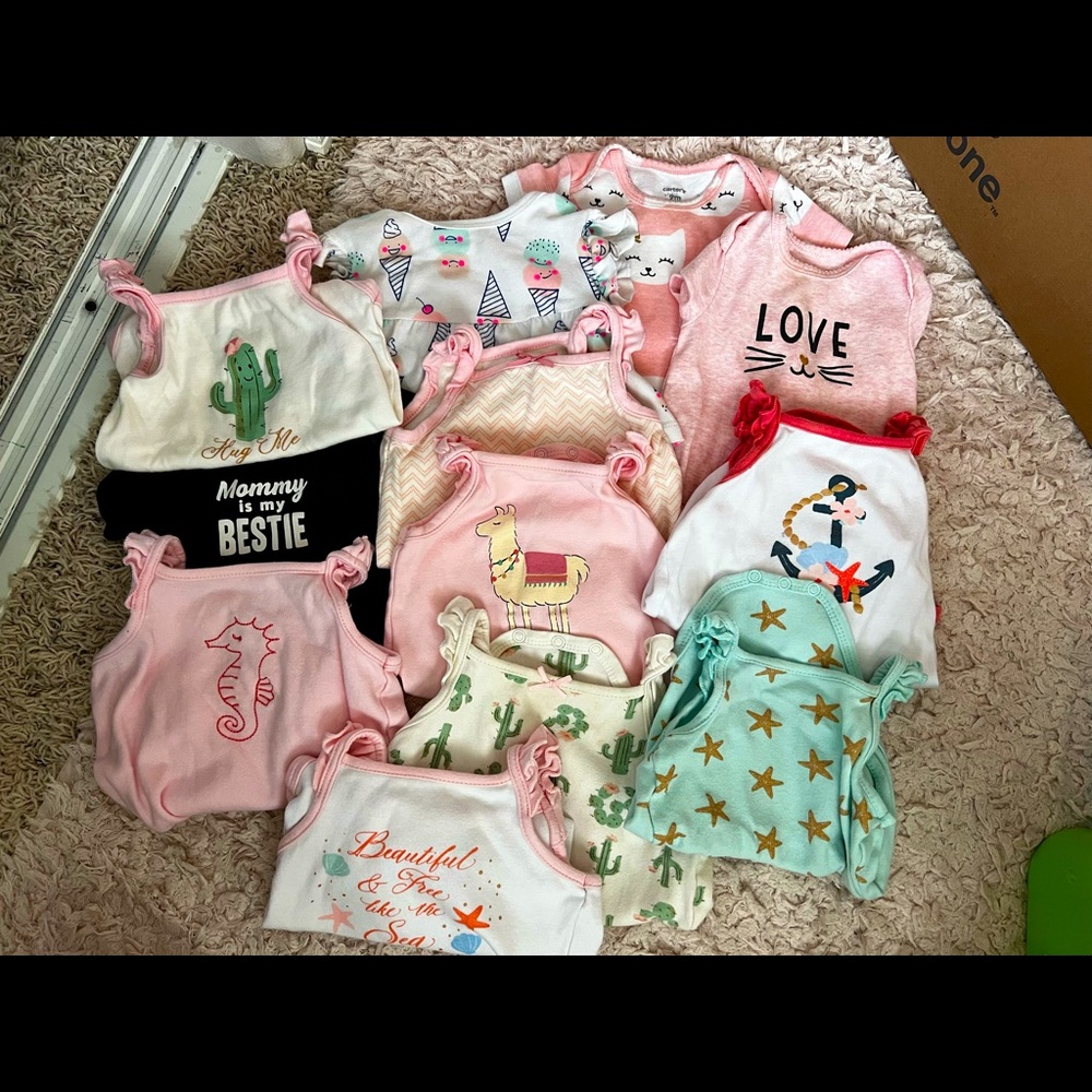Baby girl lot of onesies & bathing suits!! (3-12m)
